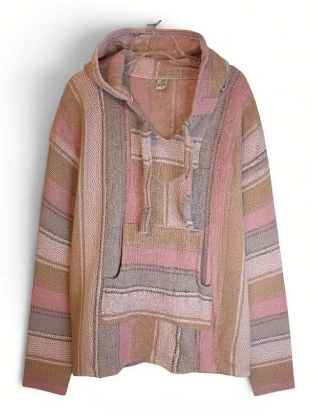 Artesanias Mickey Striped Baja Hoodie Sweater Pullover